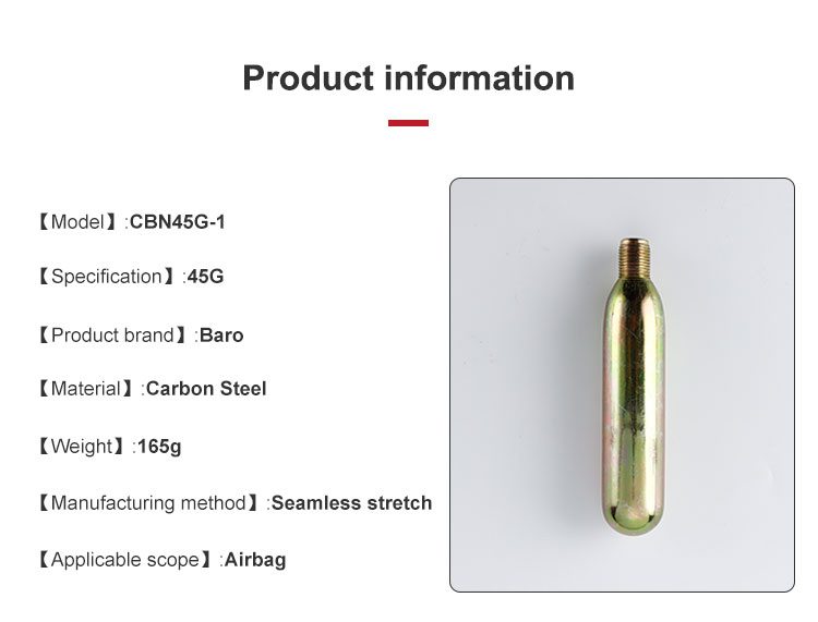45g CO2 Cartridges Cylinders For Inflatable Life Jacket